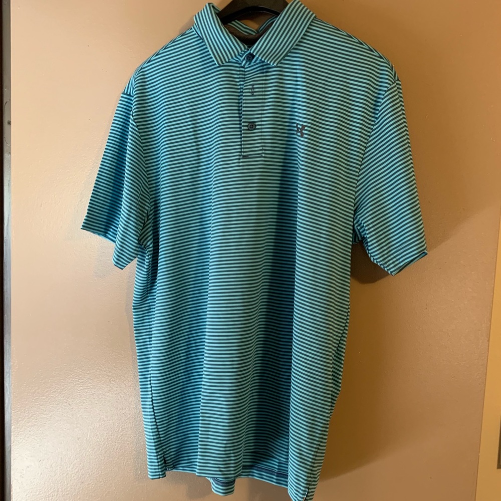 Under Armour Blue Striped Polo